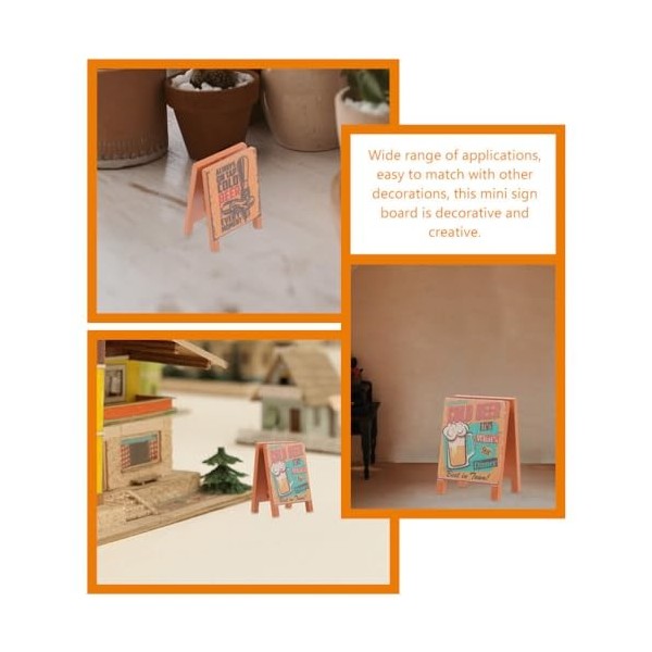 Didiseaon Tableau Miniature pour Maison De Poupée Ensemble De 2 Gommes À Craie Miniatures avec Support Décoration en Bois pou
