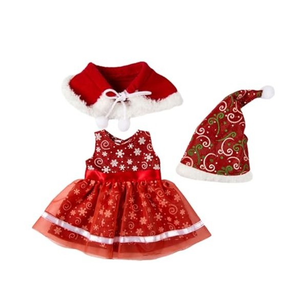 Neroyaner Doll Christmas Vêtements Baby Doll Vêtements pour 20 Pouces poupées 3pcs / Ensemble Baby Doll Tenues Red Flower Pri