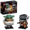 LEGO 75317 BrickHeadz Star Wars Le Mandalorien et l’Enfant, Jouet de Construction, Figurine Bébé Yoda, Idée Cadeau Garçons et