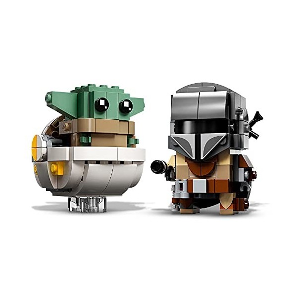 LEGO 75317 BrickHeadz Star Wars Le Mandalorien et l’Enfant, Jouet de Construction, Figurine Bébé Yoda, Idée Cadeau Garçons et