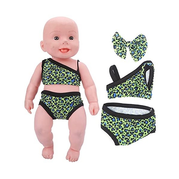 Vêtements De Poupée pour Bébé De 18 Pouces, Maillots De Bain Imprimés Léopard, Maillot De Bain avec Pince à Cheveux, Accessoi