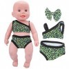 Vêtements De Poupée pour Bébé De 18 Pouces, Maillots De Bain Imprimés Léopard, Maillot De Bain avec Pince à Cheveux, Accessoi