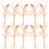 Yardwe Danse Ballerine Fille Figurine 12 Pièces Miniature Ballerine Fille Figure Mini Collection Playset Poupée Jouet Gâteau 