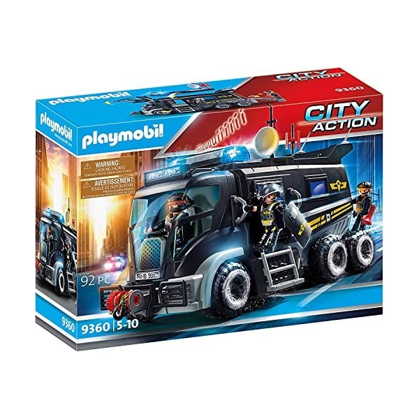 Playmobil Camion policiers délite avec sirène et gyrophare, Coloré, Taille Unique