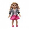 Uteruik Vêtements de poupée pour poupée American Girl de 46 cm - Tenue décontractée - Manteau et t-shirt à rayures - Accessoi