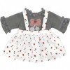 ZWOOS Vêtements de Poupée 35-43 cm, Robe avec Imprimé Fraise Compatible avec Baby Born, Baby Annabell, Nenuco et Plus, Cadeau