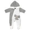 ZWOOS Vêtements de Poupée pour New Born Baby Poupée, Pyjama à Capuche pour Poupée 35-43 cm Éléphant Gris 