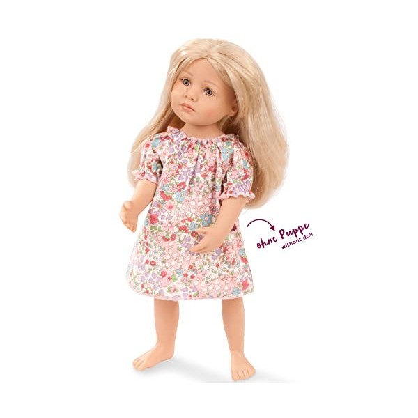 Götz 3402442 Chemise de Nuit Mille Fleur pour poupons - Vêtement pour poupée de T. S, adapté aux poupées de 30-33 cm