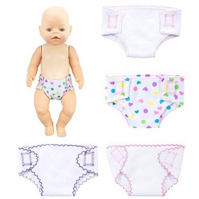 Diealles Shine Couche Poupee, 4 Pièces Couches pour Baby Poupée, Accessoires pour 14-16" Poupées