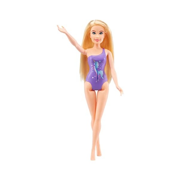 MGAs Dream Ella Splash Poupée - ARIA – Poupée mannequin de 29,2 cm dotée de cheveux blonds, 1 maillot de bain violet & 1 gra