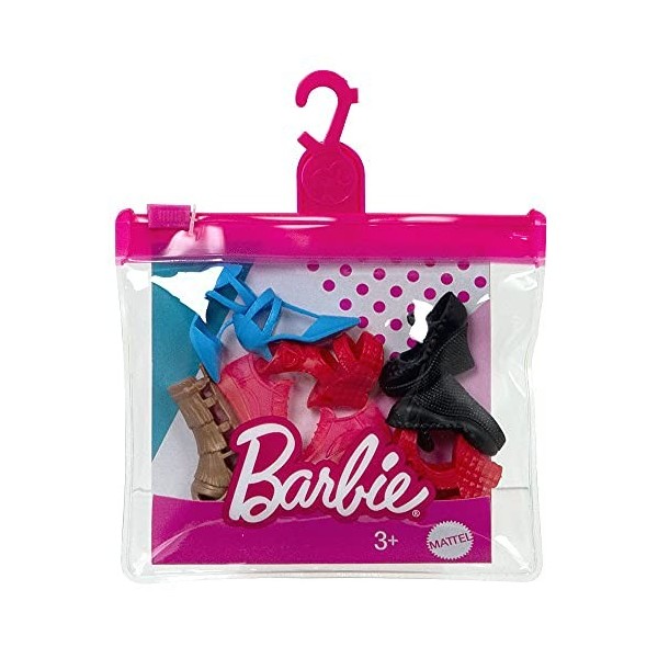 Mattel Ensemble de Chaussures | Barbie GXG02 | Accessoires pour Poupée