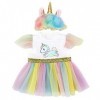 ZWOOS Vêtements de Poupée pour New Born Baby Poupée, Robe Licorne avec Bandeau pour Poupée 35-43 cm