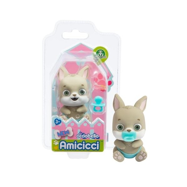 CICCIOBELLO Amicicci, Animal CicciPets avec Accessoires, Super Doux, Modèle Chat Gris, Jouet pour Enfants dès 3 Ans, GIOCHI P