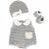 ZWOOS Vêtements de Poupée pour New Born Baby Poupée, Tenue de poupée avec Chapeau et Chaussettes pour Poupée 35-45 cm