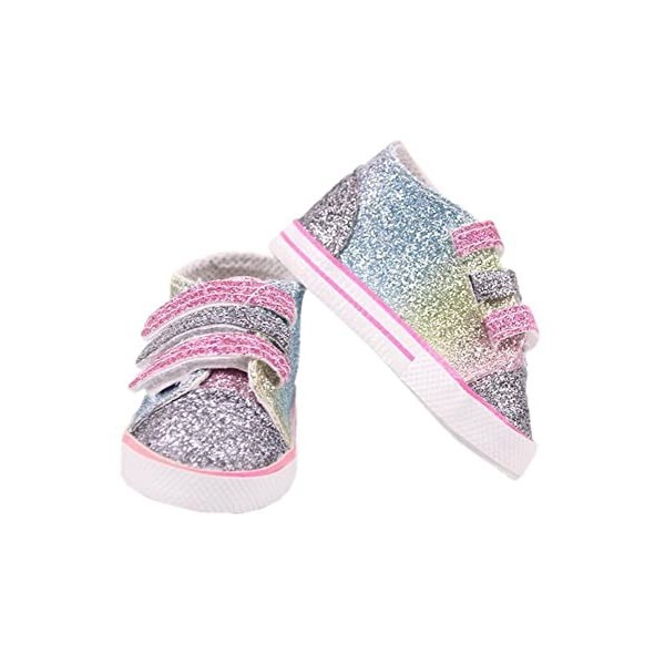 DUORUIMI Chaussures de poupée avec paillettes Accessoire pour poupée American Girl 45,7 cm