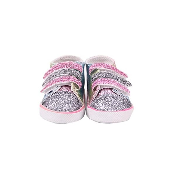 DUORUIMI Chaussures de poupée avec paillettes Accessoire pour poupée American Girl 45,7 cm