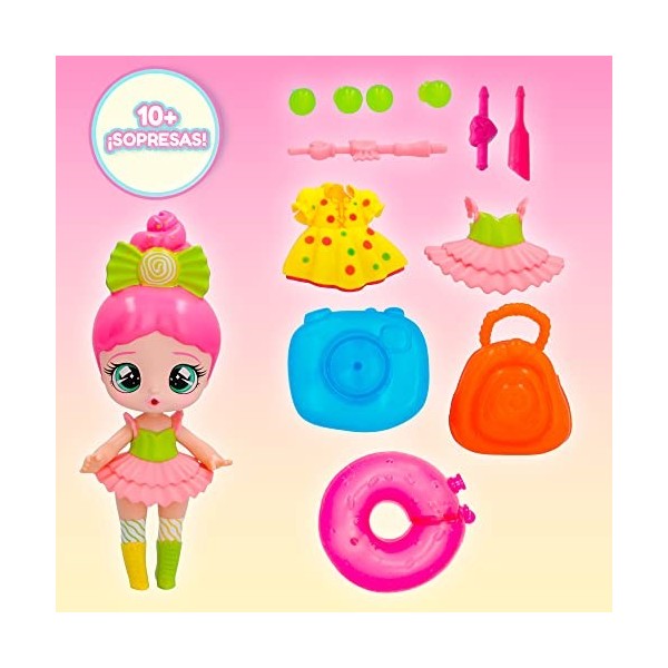 IMC Toys BUBIGIRLS Greta | Poupée Surprise à Collectionner à Habiller Qui gonfle Les Ballons avec 12 Accessoires – Jouet Cade