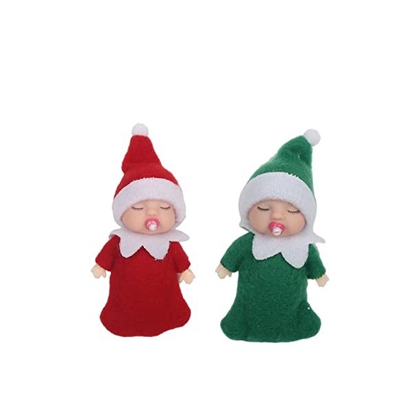 Mienocol Elfe de Noël Poupée Bébé Elf sur étagère Bébé de Noël Petit elfe de Noël