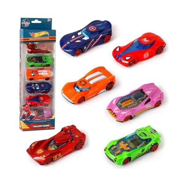 Ksopsdey Super-Héros Mini Véhicules Super-Héros Jouet Voitures Modèle,Voiture de Course Métal Voiture Modèle Jouet Enfant pou