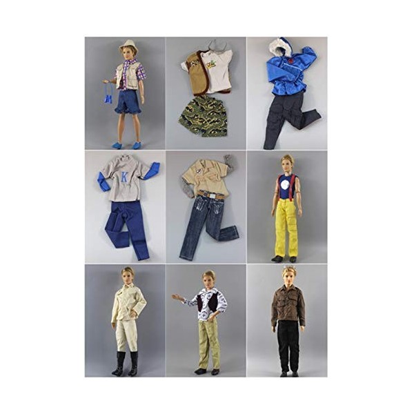GIVBRO V12 Vêtements de poupée garçon veste pantalon short tenue prince pour poupée Ken garçon 27,9 cm accessoire cadeau