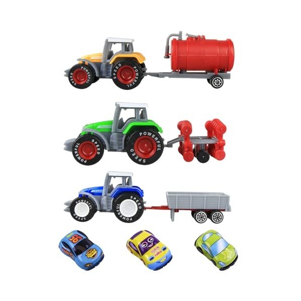 ATBUSS Lot de 3 kits de tracteur, 3 voitures de retraite, modèles agricoles, modèles agricoles, véhicules techniques pour enf