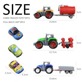 ATBUSS Lot de 3 kits de tracteur, 3 voitures de retraite, modèles agricoles, modèles agricoles, véhicules techniques pour enf