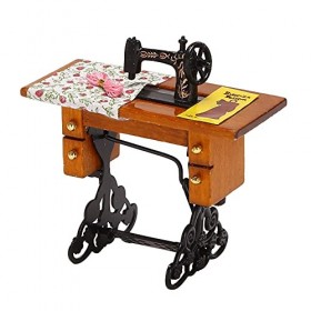 Stuurvnee Vintage Miniature Machine a avec Tissu pour 1/12 echelle de Poupee Decoration