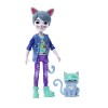 Enchantimals Coffret Petite Poupée Et Figurine Cole Chat Gala Enchanté 15 Cm Et Son Ami Le Petit Chat Claw, À Collectionner