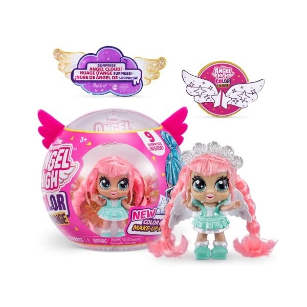 ITTY BITTY PRETTYS Poupée Capsule Angel High Glow Goals série 2 avec 10 Accessoires Surprises Sparkle Pop par ZURU