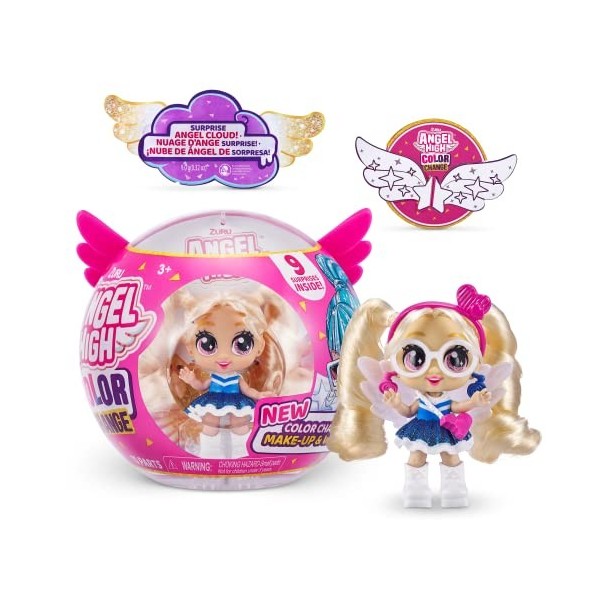 ITTY BITTY PRETTYS Poupée Capsule Angel High Glow Goals série 2 avec 10 Accessoires Surprises Sparkle Pop par ZURU