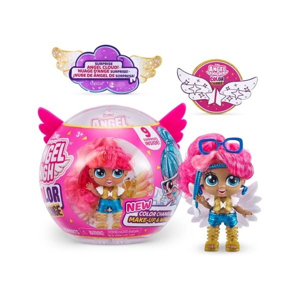 ITTY BITTY PRETTYS Poupée Capsule Angel High Glow Goals série 2 avec 10 Accessoires Surprises Sparkle Pop par ZURU