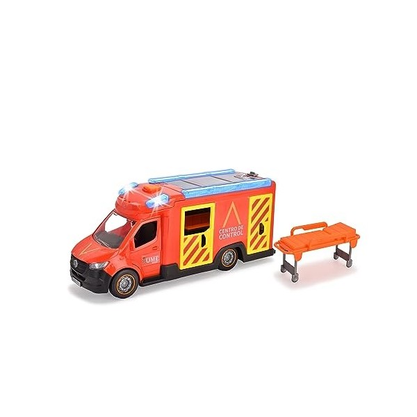 Dickie Toys - Centre de contrôle des urgences UME, 35 cm, lumière et Son, Ouverture de Portes, Fourgon véhicule Jouet Enfants