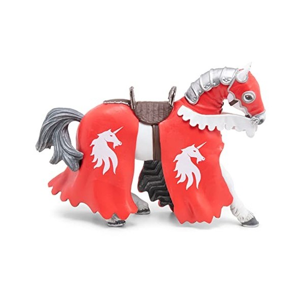 Papo -39781 -Cheval du Chevalier Licorne à la Lance -Le Médiéval - Fantastique - Figurine à Collectionner -Figurine Peinte à 