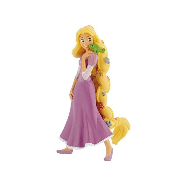 Raiponce et Pascal le cameleon 10 Cm - Tresse de fleurs - Bullyland Disney - Rapunzel