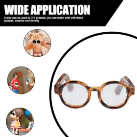 Toyvian 2 Paires De Petites Lunettes De Poupée Verres Transparents Lunettes en Tissu Poupée Habiller Lunettes Rétro Léopard M