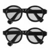 Toyvian 2 Paires De Petites Lunettes De Poupée Verres Transparents Lunettes en Tissu Poupée Habiller Lunettes Rétro Noir Mini