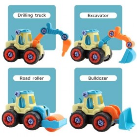 Anevios Véhicules de Construction Démonter et Assemblage 4 en 1 DIY Véhicules de Construction avec Tournevis Jouet de Sable J