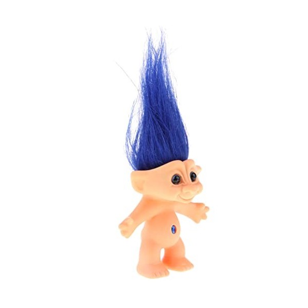 KESOTO Poupée Troll Mini Figurines Poupée Drôle Cadeau danniversaire pour Enfant - Bleu, 10cm