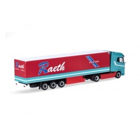 Herpa Maquette Camion DAF XG Semi-remorque frigorifique Raeth, échelle 1/87, Model Allemand, pièce de Collection, Figurine Pl