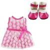Uteruik Vêtements de poupées pour tenues de poupée américaine 46 cm – Robe en dentelle rose chaussures en cuir accessoire de 
