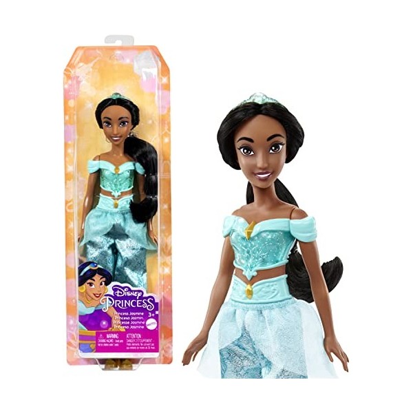 Disney Princesses Disney Coffret avec mini-poupée articulée Jasmine et figurine de son tigre Rajah, à collectionner, Jouet En