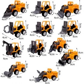 LKNBIF Véhicules de Construction, Mini Voiture Jouet, 12 Pièce Mini Figurines de Véhicules de Construction Véhicules Dingéni
