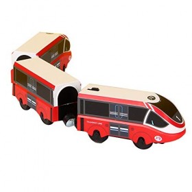 ISAKEN Train de locomotive à piles - Puissant train à grande vitesse pour Thomas, locomotive ferroviaire magnétique connectée