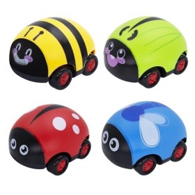 EUPDD Petite Voiture Bébé 4 pièce Voitures Jouets Enfants Jouet éducatif Jouets Friction Véhicules Pull Back Voitures Ensembl