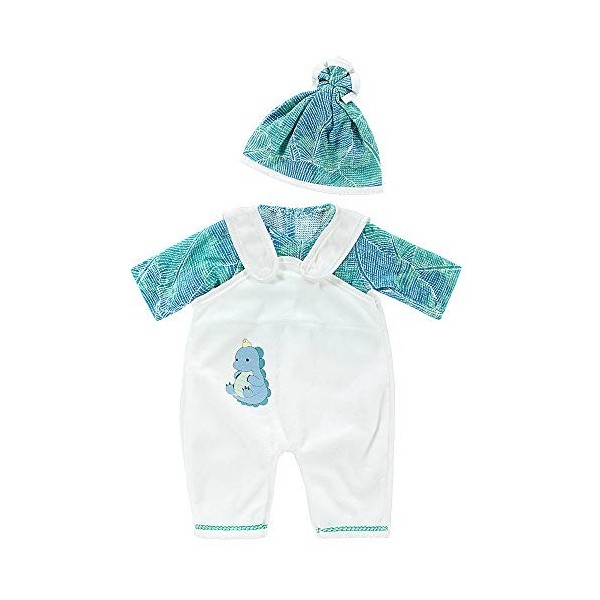 ZWOOS Vêtements de Poupée pour New Born Baby Poupée, Tenues avec Chapeau pour Poupée 35-45 cm Vert 