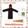 Vêtements pour Poupée, Vêtements de Poupée Elfe avec écharpe Balai Lunettes Livres Miniatures, Uniforme de Poudlard de Poupée