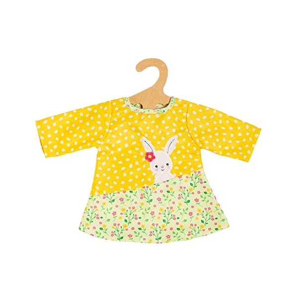 Heless 2355-Vêtements Design Bunny Lou, Robe Tunique avec Application Lapin et Motif Fleuri pour poupées et Animaux en Peluch