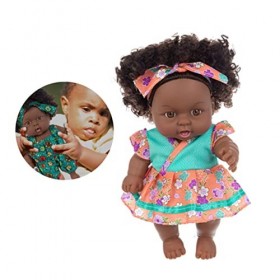 Poupée Africaine Noir Bébé Africain Bébé Fille Jouet Poupée Noire Bébé 20cm Poupée Africaine Fille Noire Bébé Réaliste Simula