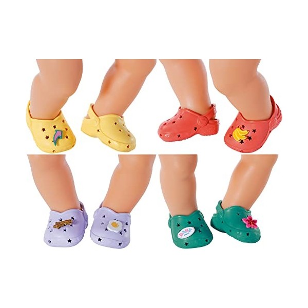 BABY born Holiday Shoes with Pins for 43 cm Doll - Four Colourful Decorative Accents - Easy for Small Hands, Creative Play Pr