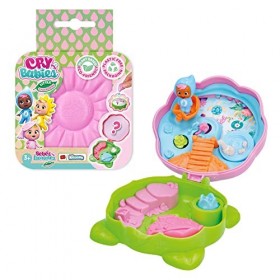 CRY BABIES Little Changers Aqua | Capsule de Collection en Forme de Fleur Comprenant Une Mini-poupée, Une Pipette et Un Dépli